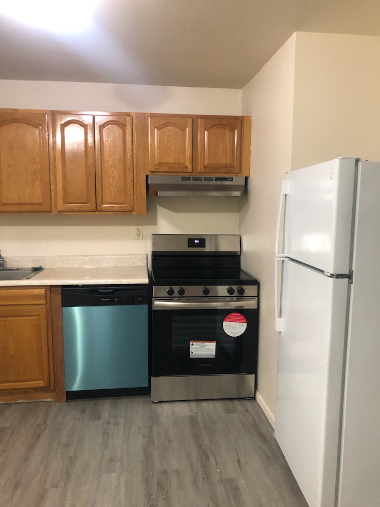 Renovated kitchen with stainless steel appliances